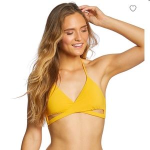 O’Neill Salt Water Solids Wrap Top Swimsuit Top - yellow M